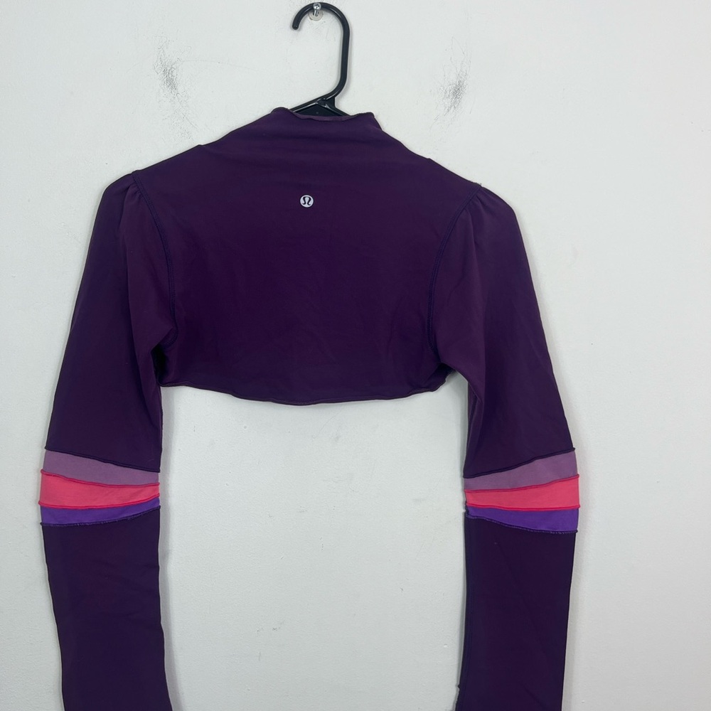 Lululemon Purple Long Sleeve Cropped Top Sz 6 - Picture 5 of 8